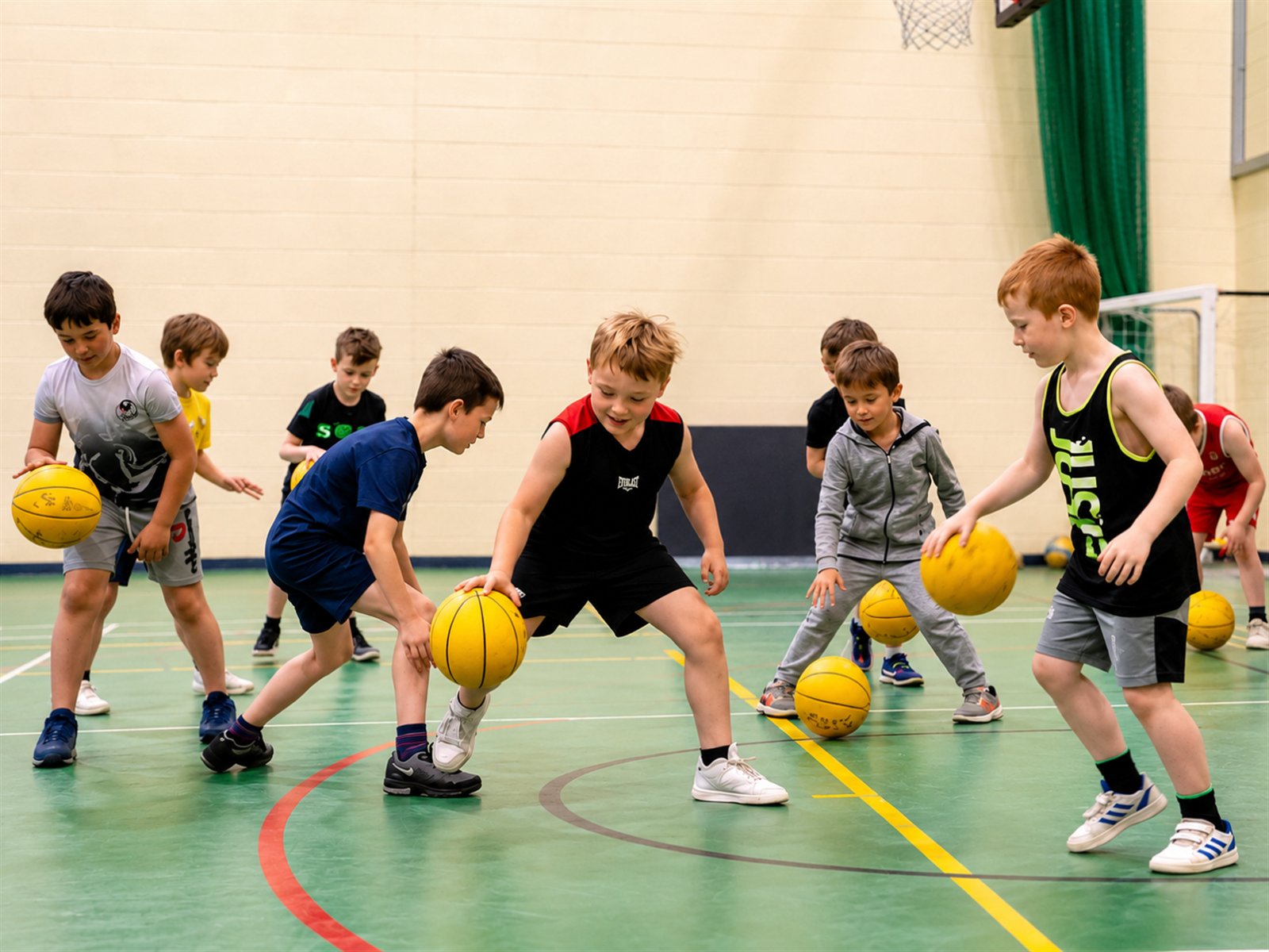 Young players enjoying a basketball session together